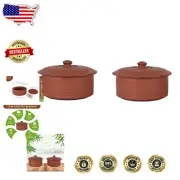 Terracotta Yogurt Maker with Lid - 1000 ML Handmade Clay for Nutritious Yogurt