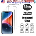 3X Tempered Glass Screen Protector For iPhone 16 15 Pro Plus 14 13 12 11 Pro Max