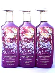 Set of 3 Bath & Body Work Winterberry Ice Cleansing Gel Hand Soap Wash Cleanser