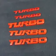 2x Small + 3x Big Glossy Red TURBO Metal Decal Emblem Sticker Badge Premium TWIN (for: Renault)