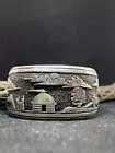 Native American Navajo farm Story Teller sterling silver Cuff Bracelet
