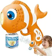 Kids Bubble Machine - Handheld Bubble Maker with Lights and Sound,Smooth Portable Soap Dispenser with 16 Holes for Backyard Bath Kids Birthday Girls Boys New Year Enjoyment
