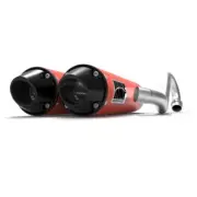 HMF Performance Can-Am Red Dual Full System Exhaust Black Euro Cap Renegade 1000