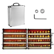 100-Piece Router Bit Set 1/4" Shank 100Pcs Expert Router Bit Kit. Tungsten Carbi