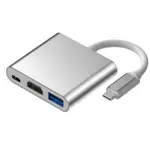 USB3.1 蘋果 TYPE-C公 轉 HDMI母+USB+PD 影音同步 同屏線 轉接線 轉換線 0.15M 15CM