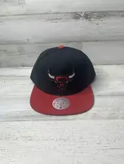Mitchell & Ness Chicago Bulls Snapback Hat Cap 2-tone Black/Red OSFA NWT!