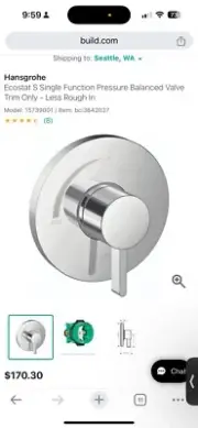 Hansgrohe 15739001 - Valve Trim New Chrome