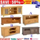 Solid Oak/Teak Wood TV Cabinet Unit Stand Wooden Entertainment Table Sideboard