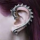 Alchemy Gothic Jormungand Earwrap Dragon Ouroboros Rune Single Left Earring E436