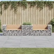 Garden Bench Garden Bench with Gabion Basket Solid Wood Pine