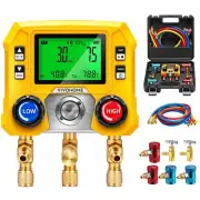 Digital HVAC Manifold Gauge Set R134a R1234yf w/ Couplers & Hoses Kit - NIB