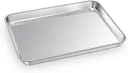 Joyfair Stainless Steel Rectangle Baking Sheets Pan, Cookie Oven Tray Great for Cooking Roasting, Non Toxic & Rust Free, Mirror Finished & Dishwasher Safe, 26.5 X 20.5x2.5cm