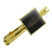 Rainbow Trout Fish Dots Spots Pattern Square Tie Bar Clip Clasp Silver or Gold