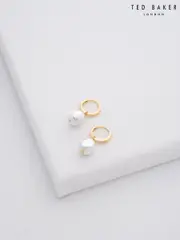 Ted Baker Gold Tone PERIAA: Pearl Huggie Earrings (659128) | $69