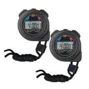 2Pack Handheld stopwatch Digital chronograph Motion counter Timer Alarm clock