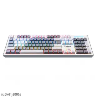新品特惠❗微星(MSI)GK50Z PIXEL 40度灰 機械鍵盤 青軸 RGB光效 有線鍵盤現貨