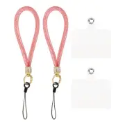 2 Pcs Phone Lanyard, Nylon Detachable Wrist Strap with Phone Patches, Orange