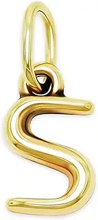 [Charm America] Gold Puffed Initial Letter Charm - 10 Karat Gold - 3D Bubble Letter Pendant - Initial Jewelry - Dainty Initial Pendant