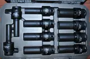 GearWrench 84945N 10 Pc. 1/2" Drive Metric Deep Universal Socket Set 10-19MM