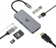 SUTOUG USB C Hub, USB C Docking Station 7 in 1 Multiport USB C Adapter HDMI, 100W PD, 3 USB A 3.0, SD/TF Dock for Typ C Laptop