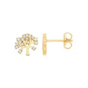 Tree Of Life Stud Earrings Yellow Gold