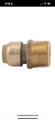 qty (6) Sharkbite U116LF 1/2" x 3/4" MNPT Reducing Brass Push Male Adapter
