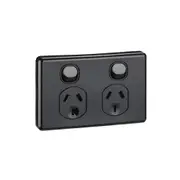 CLIPSAL Classic C2025D-BK - 10 amp Double Pole Double Power Point - Black