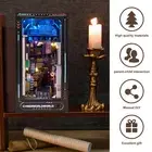 DIY Book Nook Kit 3D Wooden Puzzle Bookshelf Insert Decor with LED Light BldsJ