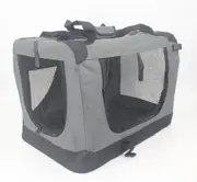 YES4PETS Medium Portable Foldable Dog Cat Puppy Soft Crate Carrier-Grey