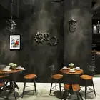 Black Vintage Vinyl Wall Wallpaper Retro Plain Texture PVC Wall Paper Room Decor