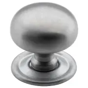Medium Plain Cupboard Knob, Satin Chrome