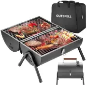 Portable Charcoal Grill Outdoor Stove BBQ Easy to take Two Side Carbon Griller