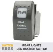 Rocker Switch REAR LIGHTS - White - LED 4x4 Boat Caravan Marine 12v
