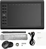 10moons G10 Digital Art Graphics Drawing Tablet 10 x 6 Inches Ultralight Art Creation Sketch with Battery-free Stylus 8 Pen Nibs 8192 Levels Pressure 10 Express Keys Compatible with Windows An