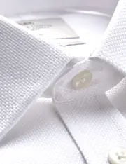 Hawes & Curtis Men's Business White Fabric Interest Extra Slim Fit Shirt | Double Cuff | Non Iron Size: 16" collar, 34" sleeve