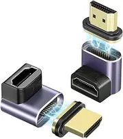Magnetic 8K HDMI to HDMI Adapter, 90 Degree and 270 Degree HDMI 2.1 Female to Male Magnetic Connector Extension Converter Support 8K@60Hz 48Gbps for Laptop, PC, Monitor