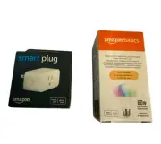 Amazon Smart Plug and LED Light Bulb Bundle, Color Changing, Both NWT