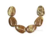 6 Green Brown Oregon Opal Flat Pear Bead 18x25mm #76060