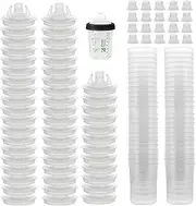 Paint System Hard Cup,Safe Reusable Spray Paint - Spray Guns & Accessories Paint Tools & Equipment with 50 Cup Lids System and 20 Plugs