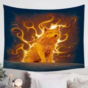 Fantasy Animal Art Phoenix Wolf Tapestry