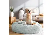 i.Pet Pet Bed Dog Cat 90cm Large Calming Soft Plush Light Grey