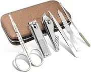 Nail Clippers Kit 6 in 1 Stainless Steel Manicure Kit Professional Nail Care Tools with Travel Case Manicure Kit