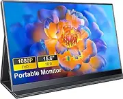 MagicRaven Portable Monitor, 15.6" 1080P Laptop Screen, Lightweight Dual USB C HDMI Second Computer Gaming Display with Speakers, Travel Monitor for MacBook PS4/5 Xbox Switch PC Phone