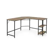 Costway L-Shaped Computer Desk Corner Table Home Office Study Workstation Natural