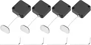 uxcell 3.3 ft Retractable Cable Lock with Adhesive Arc Patch Remote Control Security Lock with Adjustable Cord Tether Anti Theft for Laptop, TV, 600g, Black, 4 Pack