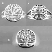 Round Tree of Life Silver Ring-925 Sterling Silver Ring-Oxidized