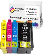 4 Pack (1BK,1C,1M,1Y) Compatible Ink for Epson 254XL & 252XL for Epson Workforce WF-3620 WF-3640 WF-7610 WF-7620 WF-7710 WF-7720 WF-7725