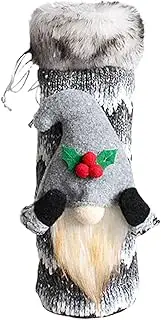 Christmas Wine Covers,Soft Christmas Wine Bottle Costume - Swedish Tomte Gnomes, Wine Bottle Decorations, Christmas Wine Bag for Hostess Table Decor