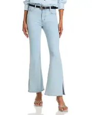 Frame The Icon High Rise Flared Jeans in Feather Raw After