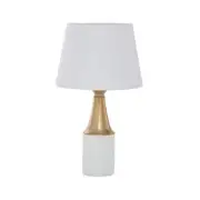 CosmoLiving by Cosmopolitan Bedside Table Lamp 21" 1-Light White w/ Gold Accent